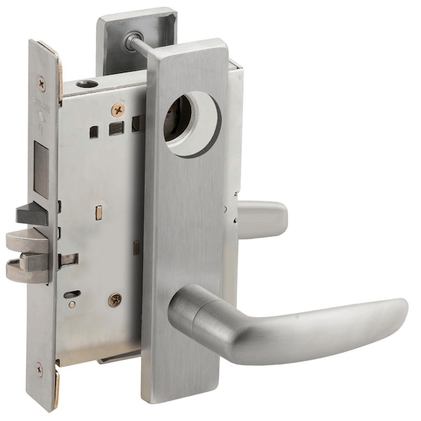 Schlage Storeroom Mortise Lock with Deadbolt, 07L Design, Less Cylinder, Satin Stainless Steel L9480L 07L 630 - main